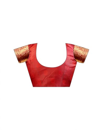 Image of Satrani Women's Silk Banarasi Weaving Saree with Unstitched Blouse Piece