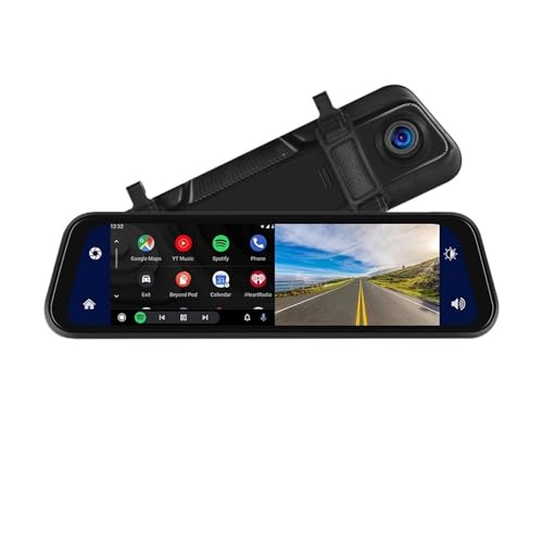 Cámara dual para salpicadero tipo espejo retrovisor con DVR táctil y 32G 2