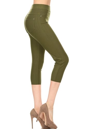 Image of Leggings Depot Women's Cotton Blend Stretch Pull-on Jeggings Casual Pants with Pockets (Available in Plus Size)