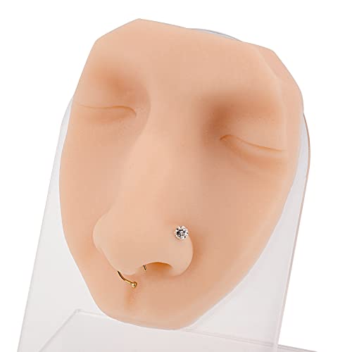 Simcoach Soft Silicone Face Model With Acrylic Stand, Piercing Practice Body Parts, Piercing Face Model For Jewelry Display #TOP3