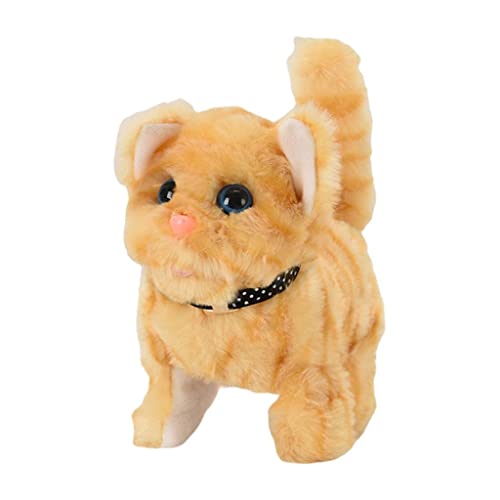 Imagen de Chosertory Juguete Interactivo Animal Electrónico Gato de Peluche Función Móvil Activado por Baterías Tacto Suave Realista para Niños Y Aprendizaje