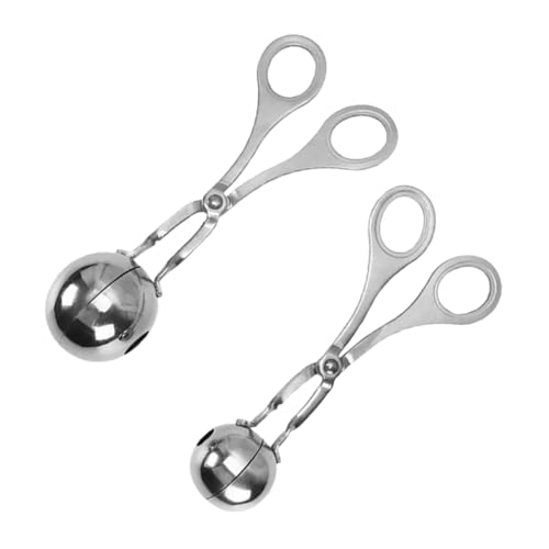 Cabilock 2pièces Machine à Boulettes De Viande Acier Inoxydable Antiadhésive Pour Boulettes De Crevettes Fromage Pâte à Biscuits Cake Pops Outil De Cuisine