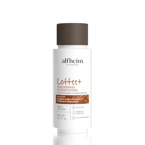 ALFHEIM Coffee+ Thickening Conditioner | Caffeine & Biotin for Fine & Thinning Hair | Volumizing & Strengthening Hair Conditioner | Sulfate-Free, Color-Safe | 10.7 fl.oz
