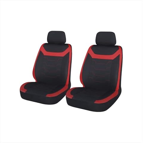 UKB4C® Universal Fit Front Pair Of Car Seat Covers Sport Modern RED BLACK Cover