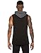COOFANDY Mens Workout Cotton Hoodie Vests Bodybuilding Gym Sleeveless Pullover Sweatshirt, Black, Large