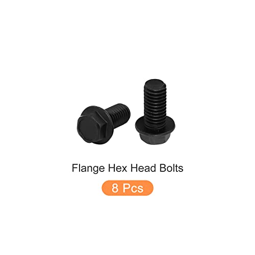 Image of METALLIXITY Flanged Hex Head Bolts (M8x16mm) 8pcs, Left Hand Hexagon Bolt Reverse Thread Screw - for House Construction Machine Fasteners