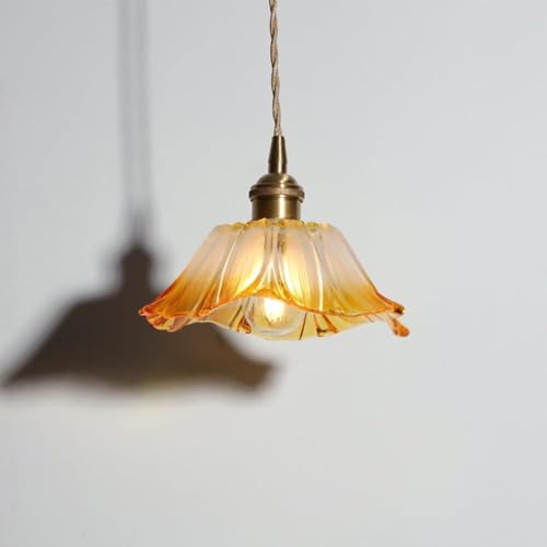 Lámpara colgante de cristal amarillo con forma de flor para comedor e isla 6