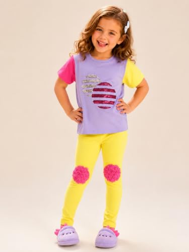 Image of Pilolo Kids Soft Cotton Lycra Solid Ankle Pocket Leggings for Girls