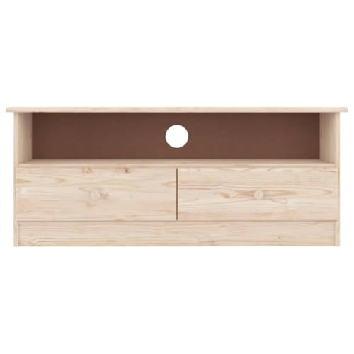 Meuble TV stable en pin massif pour optimiser et ranger le salon - 4
