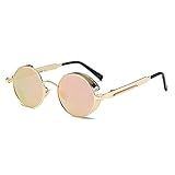 MODE STEAMPUNK DESIGN--Diese Sonnenbrille ist ideal für Steampunk oder Cosplay. Kleiner runder Metallrahmen und Spiegel. Das Design der REVO Gläser lässt AMZTM Sonnenbrillen so modisch und modisch aussehen. Qualität Silikon Nasenpolster professionelle Anti-Rutsch-Design lassen AMZTM Sonnenbrillen bequem tragen. Kunststoff Gläser Beine Anti-Rutsch ist besser.