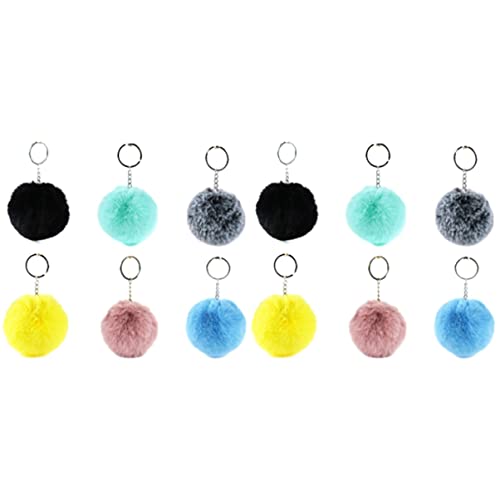 COHEALI 12 Pcs Plüschkugel Pom Pom Keychain Plüschschlüsselkäse Pelzkugel Schlüsselbundschlüsselkäse Flauschig Weich Cover