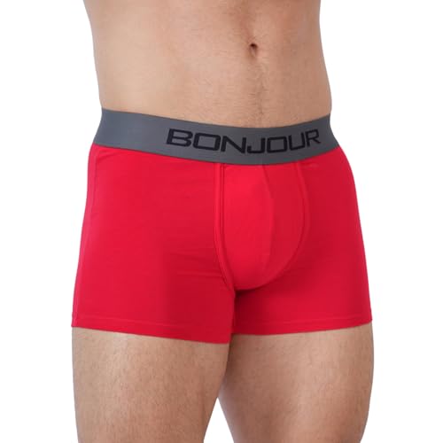 Image of Bonjour Men's Cotton Comfort Trunk - Soft Breathable Everyday Underwear (Pack of 1)