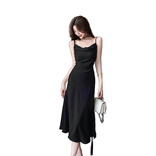 Robe col rond plissé style français pour femme