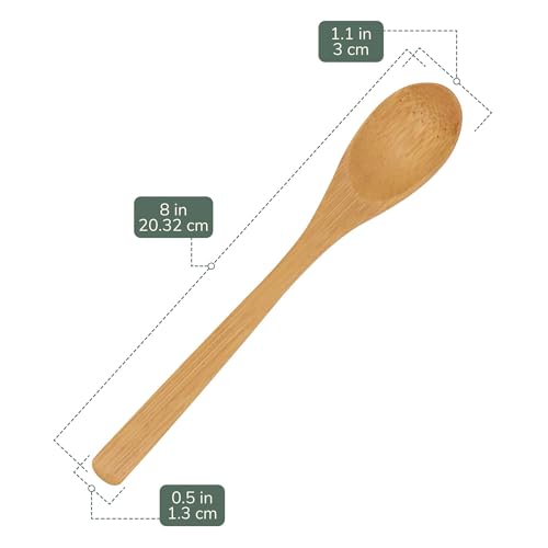 Cuillère à soupe de table Bamboomn en lot de vaisselle durable 8" - 3