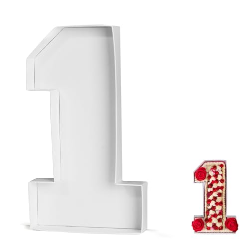Image of 10"Cardboard Number,Paper Mache Numbers,Cardboard Numbers For Charcuterie,Decorative Gift Box Number Tray For Food(1,white)