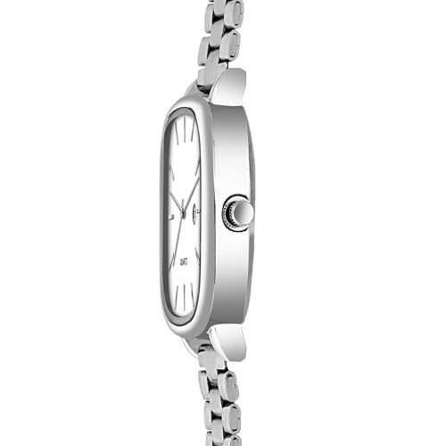 Image of Acnos Luxury Square Dial Quartz Watch for Men & Women - Stainless Steel Bracelet, Minimalist Analog Wristwatch with Date Window Pack of 1