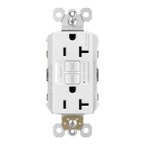 Legrand Radiant 2097WCCD12 20 Amp GFCI Self Test Decorator Duplex Outlet, White