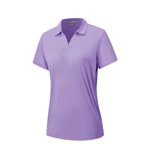 Image of Women's Polo Shirts Short Sleeve Quick Dry UPF 50+ Sun Protection Golf Tops | V Neck Collared Design, Business Casual Work, Tennis Pickleball Athletic