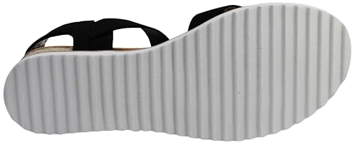 Skechers BOBS Women's 33386 Sandal, BLK, 8, Black