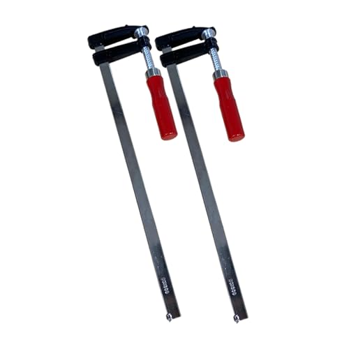 Kit 2 Grampos Sargentos Para Marceneiro 12pol. 300mm Tipo F Cabo de Madeira Carpiteiro Niquelado Aço