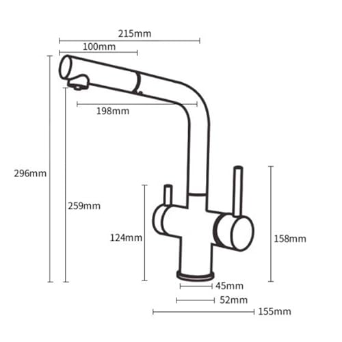 3 Rubinetto da Cucina Estraibile Estensibile E Girevole in Ottone, Design Moderno con Finitura Spazzolata per Un Facile Utilizzo in Cucina, Spruzzatore Resistente Ed Eleg,Negro-A
