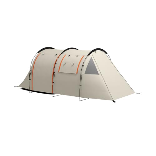 Outsunny Tenda Campeggio per 4-5 Persone con Copertura Impermeabile, Tenda a Tunnel Familiare con...