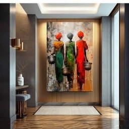 Décoration murale moderne africaine cadre intérieur bois