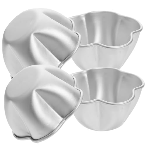 FOMIYES Moldes para Hornear Mini Tartas y Pudines, 4 Piezas de Aleación de Aluminio Antiadherente, Molde para Muffins y Gelatinas, Apto para Cocina Doméstica y Repostería Profesional