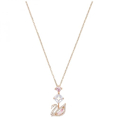 Swarovski Dazzling Swan Y Necklace, Pink, Rose-gold Tone Plated