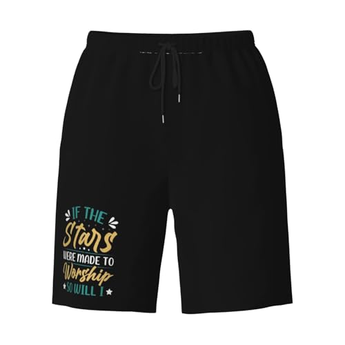 If The Stars were Made to Worship So Will I Men's Quick-Dry Board Shorts 7" - Swim Trunks Summer Hawaii Beach3