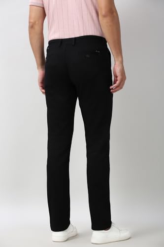 Image of Peter England Men's Slim Fit Stretchable Casual Trousers | Office & Everyday Wear | Comfortable & Smart Look