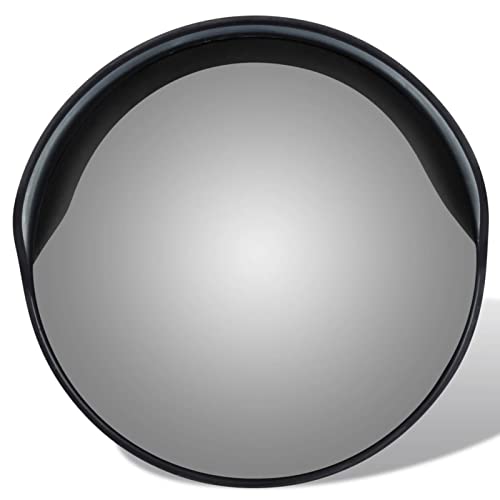 Miroir de trafic convexe extérieur noir 30 cm Gecheer