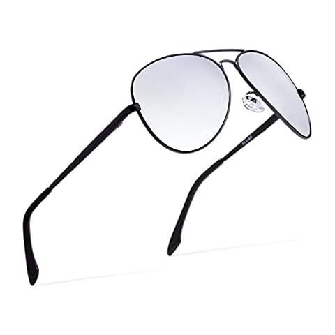 Sumato Oversized PolarizedPilot Style Sunglasses Men Spring Hinges Lightweight Metal Frame UV400 Protection Cover