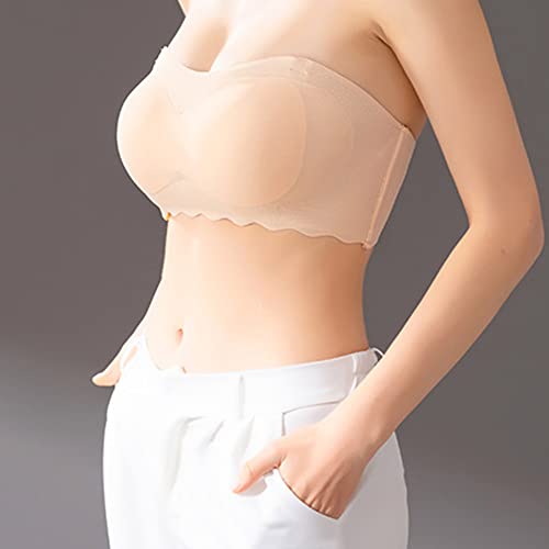Sous-vêtements sans bretelles invisibles grande taille 7XL couverture complète abricot - 4