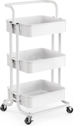 Pipishell 3 Tier Mesh Utility Cart, Rolling Metal...