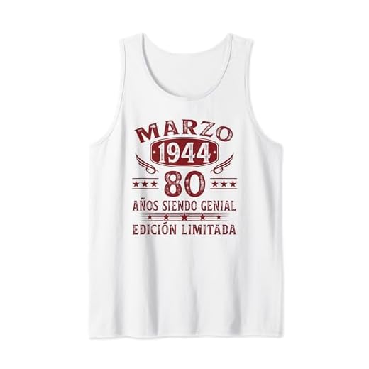 Vintage 1944 80 Años Cumpleaños Hombre Regalos Marzo 1944 Camiseta sin Mangas