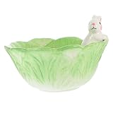 ULTECHNOVO Keramik Schale Cartoon Hase Design Spülmaschinen und Mikrowellengeeignet Robuste Kindergeschirr Schüssel für Obst Salat Dessert
