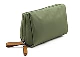 Admirable Idea Womens Travel Cosmetic Bags Small Essential Oil Carrying Bag Makeup Pouch for Ladies Girls - pea green