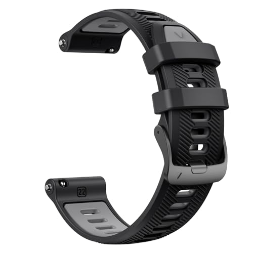 SRMVRNKNNK 22mm Fit For Garmin �V���R���o���h �C�[�W�[�t�B�b�g�X�g���b�v Fit For Forerunner 955/945 �u���X���b�g�ɓK��(Black gray,22mm)