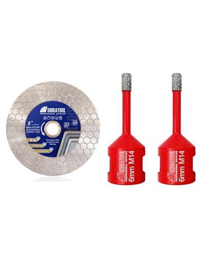 SHDIATOOL lame de scie diamantée anti-surchauffe avec foret rouge dry diamond drill