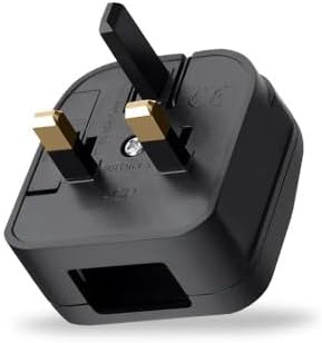 Peak Power USA Type A to UK Plug Converter with Safety Fuse – Converts US, Chinese & Japanese 2-Pin Plugs to UK 3-Pin Socket – 250V 5A Fused Plug Adapter – Not A Voltage Convertor