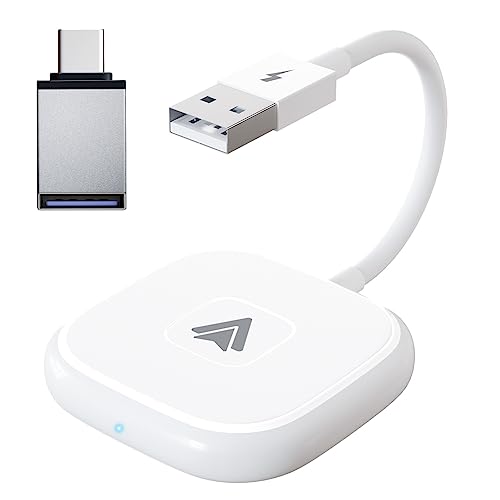 Adaptateur Android Auto sans fil noir pour connecter votre smartphone à l'écran de voiture