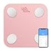 CFFDDE waga wagowa, cyfrowa waga łazienkowa, inteligentna waga Bluetooth, obsługa aplikacji w 14 językach, komunikatów głosowych, do testowania tkanki tłuszczowej i wilgoci, różowa