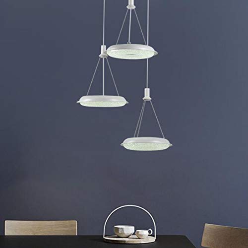Lampe suspendue LED à intensité variable lustre acrylique blanc