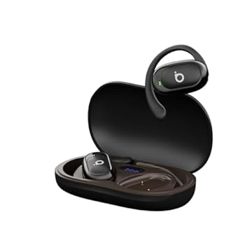 Basike Fones de Ouvido Esportivo Sem Fio Bluetooth 5.4 - Som Estéreo Hi-Fi, 40h Contínuas, Display LED, Controle por Toque, à Prova de Suor para Corrida/Ciclismo (Preto)