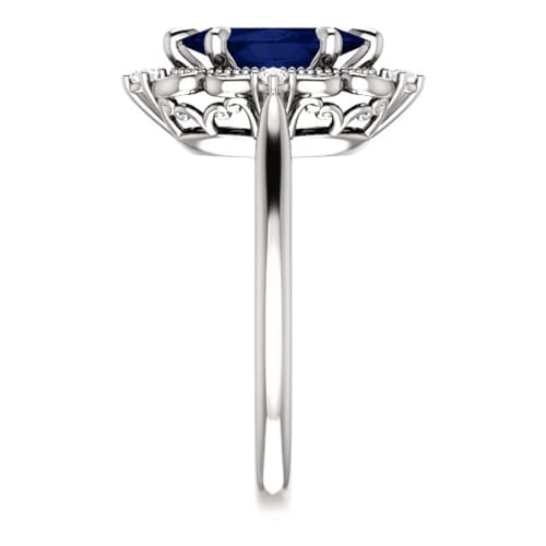 Generic 925 Sterling Silver 2.5 CT Marquise Blue Sapphire Ring Gemstone Rings Anniversary Promise Ring Jewelry4