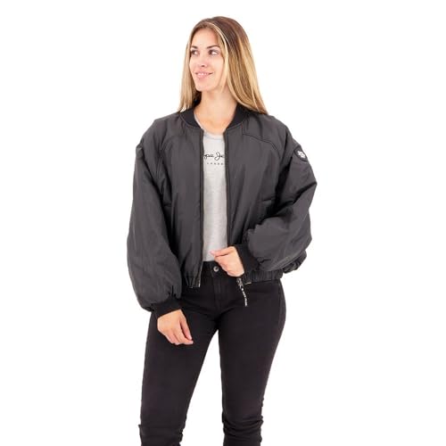 Veste noire Pepe Jeans PL401977 pour femme ajustée style motard