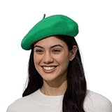 Classic Wool Green Beret Hats for Women Man Painter hat French Beret for Man Woman Warm Winter Hat Simple Solid Pure Color Unisex for Woman.(US, Numeric, 7 1/8, Green)
