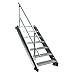 Produktbild Stahltreppe Industrietreppe Aussentreppe Treppe 7 Stufen-Breite 70cm Variable Geschosshöhe 100-140cm mit einseitigem Geländer