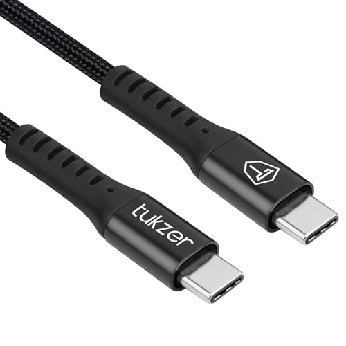 Tukzer 65W Fast Charging Type C to Type C USB 2.0 Cable Cotton Braided for Smartphones, Tablets, Laptops & other Type C devices with 480 Mbps Data Transfer Speed (Black - 1M/ 3.3Ft) (B0DFQFSKHS) Amazon Price History, Amazon Price Tracker
